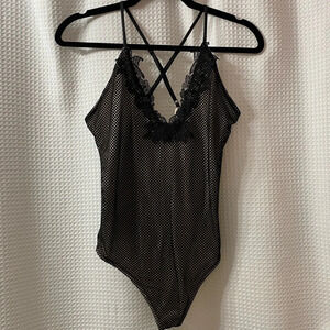 Express Floral Appliqué Net Bodysuit